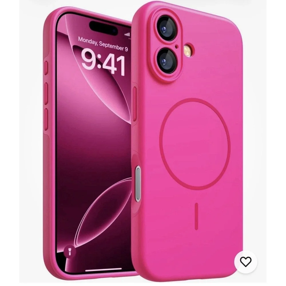 iPhone 17 Magnetic Phone Case Hot Pink Matte Slim Shockproof Protective Cover